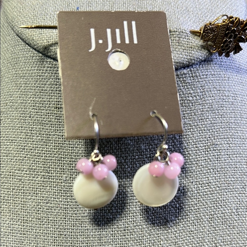 J. Jill Pink and White Bow Earrings